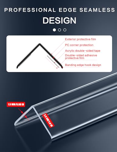 6PCS Clear Self-Adhesive Wall Corner Protectors，Corner Guards & Edge Protector for Wall Door Frame Cabinet Baseboard & Door, Table, Stair(32" X 1.0") - color: Clear, size: 1.0inx32in