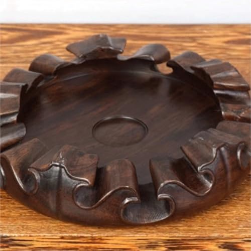 Bonsai Pedestal Solid Wood Round Solid Base Vase Fish Tank Crafts Buddha Statue Ceramic Incense Burner Solid Wood Bottom Pad Vase Pedestal Display Stands