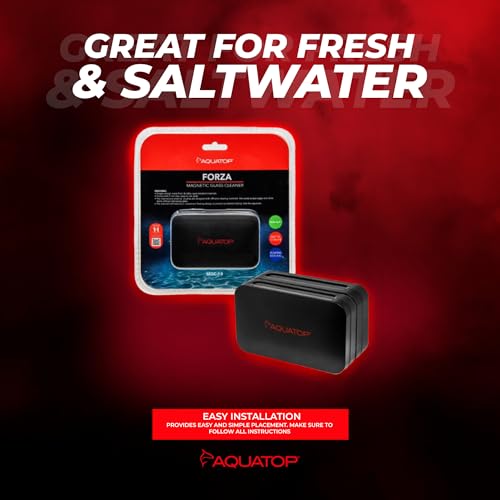 Aquatop Forza Floating Glass Cleaning Magnet 3.94 x 2.36 x 1.77 in – Suitable for 3/8-1/2 in Glass Thickness, Easy Aquarium Cleaning, MGC-10 - size: 1/2" Glass