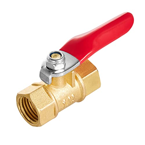 Brass Ball Valve Shut Off Switch, Tubing Fitting Straight Coupling Adapter 2pcs (1/4" NPT Female x 1/4" NPT Female) - size: 1/4" NPT Female x 1/4" NPT Female