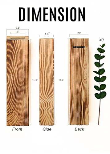 Wall Vases Set of 3 with Artificial Plants Wooden Hanging Planter Vases for Farmhouse, Modern & Rustic Home Decor Living Room, Bedroom, Kitchen, Office Decoration with Faux Greenery
