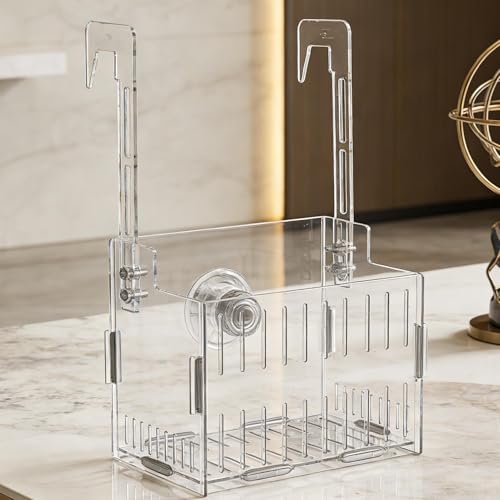 Hydroponic Plant Holder – Transparent Double-Hook Aquarium Holder, Adjustable Acrylic Aquatic Plant Planter, Durable Plants Rest, Underwater Vine Moss Decoration for Aquarium Corner - size: Single cell