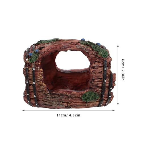 Fish Tank Hiding Cave Aquarium Landscape Decoration Resin Barrel Ornament Large Red Fish Shrimp Shelter for Aquatic Tank Accessories