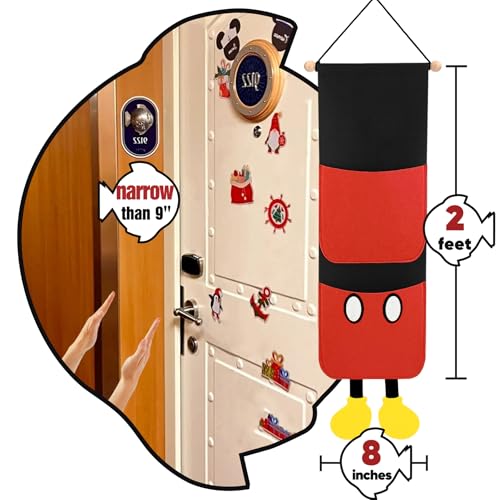RUNROLE 8 Inch Felt Fish Extender - 2 Deep Pockets, Narrow Width to Right Fit The Cabin Door, HTV Friendly, Easily Customize, 2026&2027 FE for Gift Exchanges and Pixie Dust, Cruise Essentials