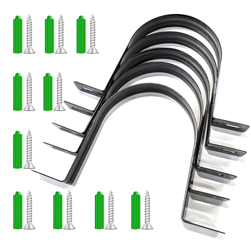 Dust Collection Hose and Pipe Holder Adjustable Hangers Bracket, Don’t Broken Like Plastic After Long Time, Durable Spray Iron, 5 PCS (Black, 4 Inch) - color: Black, size: 4 Inch