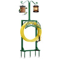 Garden Hose Holder - Upgraded Water Hose Holders for Outside with 5 Spikes & 2 Shepherds Hooks, Freestanding Hose Stand Hose Hanger Hose Storage Hose Reel Rack for Yard Lawn(Green) - color: Green