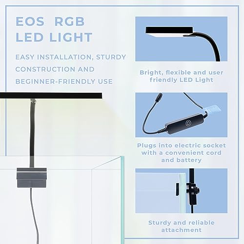 Aqua Worx EOS LED Aquarium Light - Adjustable Gooseneck With 7-Mode RGB Settings - Ideal for Planted Tanks, Fish Tanks, Nano Aquariums - N7 RGB - color: N7 RGB