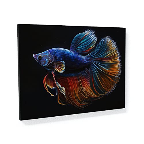 Sense Canvas Betta Fish Realistic 1 Canvas Art - Home Decor Wall Art Print Poster Painting Large 40x30 / 0.75"