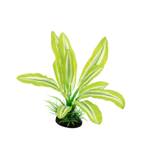 Silk Aquarium Plants for Betta Fish Tank, 2 Pcs 8 Inch Small Silk Aquarium Plant Aquatic Water Grass Decoration，Green-Yellow - color: Green-yellow