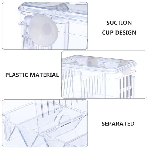 BESPORTBLE Fish Hatchery Breeding Box with Suction Cups Large Dual-Compartment Plastic Fish Isolation and Incubator Tank Divider for Aquarium Nursery