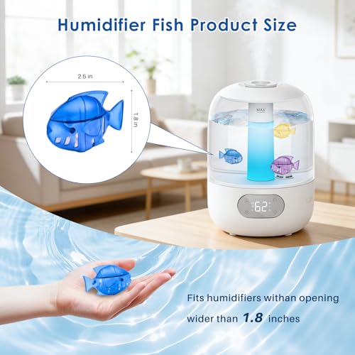 12 Pack Humidifier Cleaning Fish, Humidifier Cleaner for Most Humidifiers + Fish Tanks, Demineralization Cartridge to Purifie Water, Prevent Hard Water Build-Up, Reduce Scale to improve Humidification - color: Humidifier Cleaning Fish-12 Pack