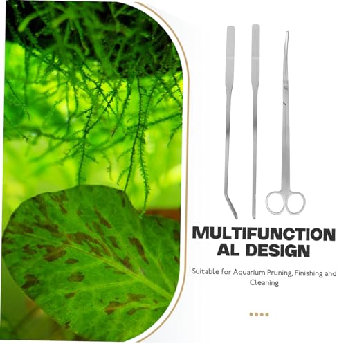 GANAZONO Aquarium Accessories Tool Set Scissors Tweezers and Spatula Designed for Aquascaping and Maintenance