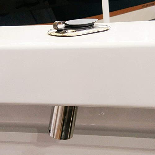 ISURE MARINE 2PCS Boat Stainless Steel Polished Fishing Rod Holder Flush Mount 15/30/90 Degree Casting Flange with Rubber Cap, Liner, Gasket PVC Cap and Inner Tube for Marine Yacht Kayak - color: 2pcs 15°
