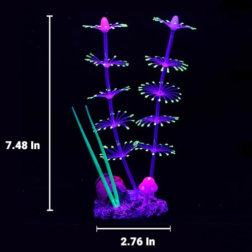 Soft Silicone long Coral Decor with Dynamic Swaying Motion, Weighted Base Aquarium Ornament for Lifelike Reef Aesthetic in Freshwater Saltwater Fish Tank, Safe Shelter for Invertebrates (Yellow) - color: Yellow