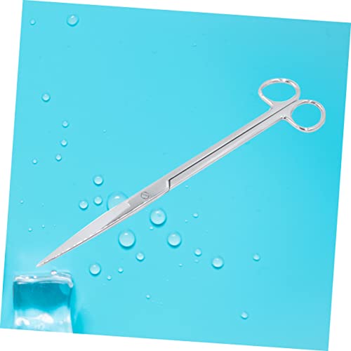 25CM Stainless Steel Aquarium Scissors Long Handle Straight Trimming Shears for Aquatic Plants Mirror Polished Suitable for Freshwater and Saltwater Use