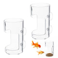2PCS Fish Tank Feeding Tray, Fish Food Feeder with Suction Cup, Clear Aquarium Feeders, Cylindrical Fishes-Feeder, Round Aquariums & Fish-Bowls Accessories