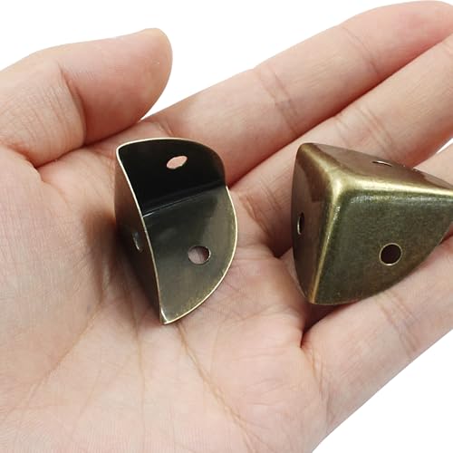 12 Pcs Metal Corner Protectors Bronze Edge Guard Furniture Edge Corner Cover Angle Corner Brackets with Mounting Screws for Box Table Cabinet(1"x1"x1") - size: Bronze,1 inch,12pcs