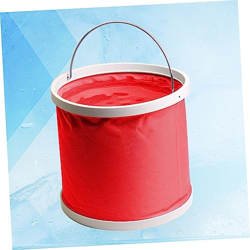 Gatuida Portable Folding Water Bucket Collapsible Container for Camping Hiking Fishing and Outdoor Activities Red - color: Red