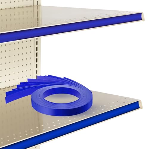 Frienda 100 Pcs Decorative Gondola Shelving Vinyl Insert Strips Pre Cut 48" x 1.25" C Channel Decorative Shelf Insert Strips for Retail Store Supermarkets Grocery Gondola Decoration (Blue) - color: Blue