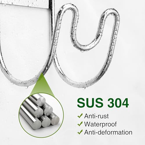 Stainless Steel Garden Hose Holder - Silver SS304 Water Hose Holder - Wall Mounted Hose Hanger Heavy Duty for Water Hose Extension Cords Vacuum Hose, Anti-Rust (1 Pack)