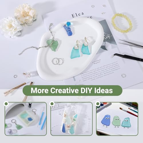 SUREAM Glass Pieces for Crafts, Multiple Color Sea Glass Beads for Aquarium Nautical Décor, Seaglass Art for Christmas Tree Decor(Blue+Green+White) - color: Blue+green+white