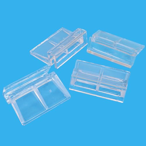 Hordion 20pcs Aquarium Lid Clip, 5mm Clear Acrylic Fish Tank Lid Holder Aquarium Glass Cover Clips for Rimless Aquarium Fish Tank - size: 5mm