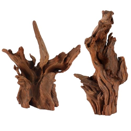 Natural Driftwood for Aquarium Decor, 2 Pieces 9-14" Large Assorted Branch Decorations for Reptile Hide, Fish Tank