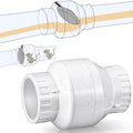 Geetery 1 Pcs 2 Inch PVC Slip Swing Check Valve No Spring Back Flow Preventer Valve White No Return Silent Backflow for Backflow Prevention, Reduces Water Hammer Noise - size: 2 Inch