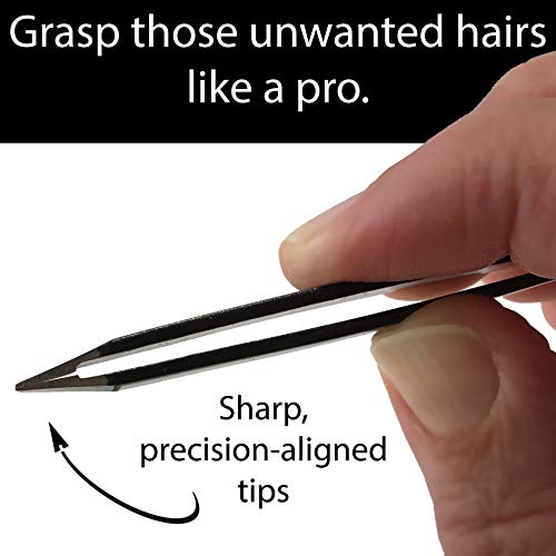 Zizzili Basics Mini Slant Tweezers - Best Tweezers for Eyebrow, Facial Hair Removal and your Precision Needs (Midnight Ombre) - color: Midnight Ombre