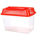 Mipcase Portable Fish Tank for Travel Mini Plastic Fish Carrier Handle for Turtle Gold Fish - color: Red