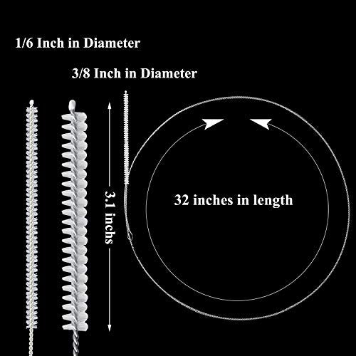 4 Pieces Feeding Tube Brushes, Long Pipe Cleaners Straw Cleaning Brushes, 32 Inches Long with Soft Nylon Bristles Head, Suitable for Cleaning Feeding Tubes - size: 1/6 Inch and 3/8 Inch Diameter