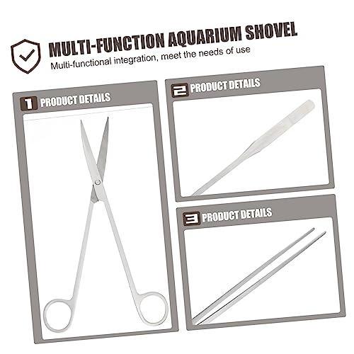 BESPORTBLE Stainless Steel Aquarium Scissors Multi-Function Tools Scraper Shovel Tweezer for Aquascaping - color: Assorted Color, size: 32X7X1CM