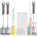 14Pcs Bottle Brush Cleaner Set, Long Handle Bottle Brushes, Sponge Brushes, 3-in-1 Water Bottle Cleaner Brushes and Straw Brushes for Water Bottles, Cups and Straws Cleaning