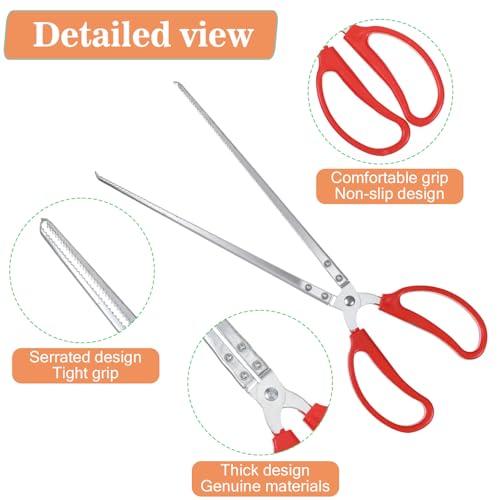 Snake Feeding Tongs 14,57 Inch Long Tool to Feed A Reptile Lizard Extra Stainless Steel Large Tweezers Heavy Duty Straight Mouth for Ball Python Fish Aquariums Reptiles