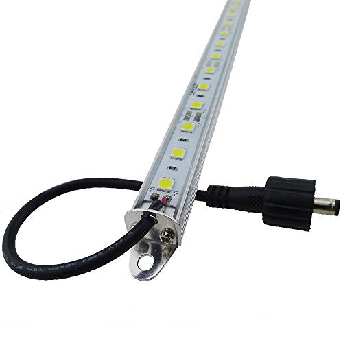 LEDENET® 12" 6500K-7000K White Super Bright 18LEDs 5050 Aquarium LED Strip Lighting Waterproof Aluminum Lighting 12V DC LED Linear Bar Lamp (Cold White, 12" Long) - color: White