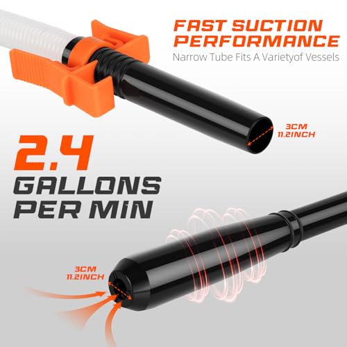Portable Fuel Transfer Pump with 47" Hose-High Flow Hand Fuel Pump, Battery Powered Siphon Pump for Gasoline Mechanical Fuel Pumps Universal Fit for Gasoline, Vehicles, Fuel,Water Transfer（Amber） - size: 1 Pack of 1 Amber