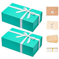 LIFELUM Green Blue Gift Box 13.85 x 8.35 x 4.45 inch, 1 Pack Big Gift Box with Magnetic Lid for Presents,Birthday, Bridesmaid Proposal Boxes Contains Ribbon, Card,Shredded Paper Filler - color: Green Blue, size: 1 count (Pack of 2)