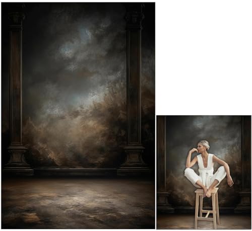 8x10ftDark Vintage Photography Backdrops Portrait Photo Backdrop Wedding Bridal Show Birthday Background for Studio Props - color: LM-06101, size: 8x10ft
