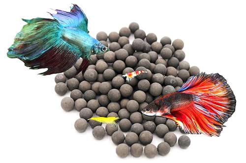Awesome Industries 125 Betta & Shrimp Tourmaline Mineral Balls Aquarium Water Conditioner Over 30 Elements Improves Water Quality, pH Balance, Health, Color & Breeding (125 Pack Regular) - size: 125 Pack Regular