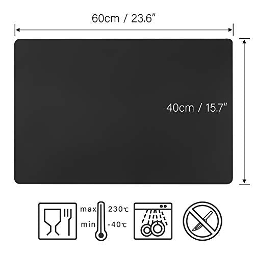 Gartful X-Large Silicone Sheet for Resin, 23.6"x15.7" Black Jewelry Casting Molds Mat, Premium Silicone Placemat, Reusable, Nonstick, Countertop Protector, Multipurpose Mat, 2 PCS - color: Black, size: 2pcs - 23.6 x 15.7 inches