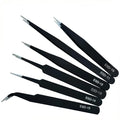 Precision Tweezers Set, 6 Piece ESD Anti Static Stainless Steel Tweezers for Repair, Soldering, Jewelry Making, Craft, Laboratory, Fine Tip Tweezers for PCB, Phone, Watch, Small Parts