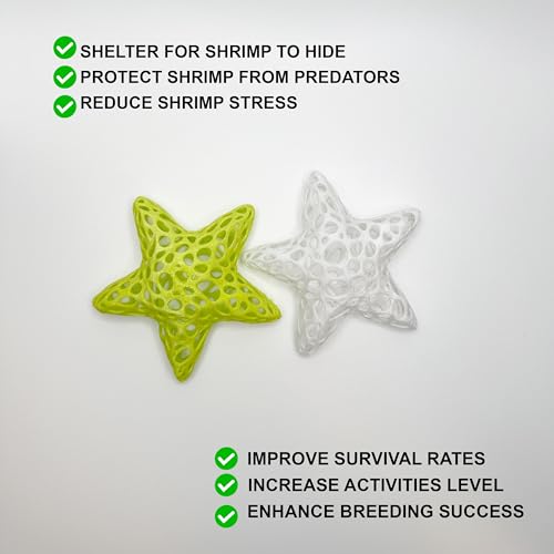 Decorative Starfish Aquarium Hideout, White Lattice Design Shrimp Shelter, Fish Tank Ornament - color: White