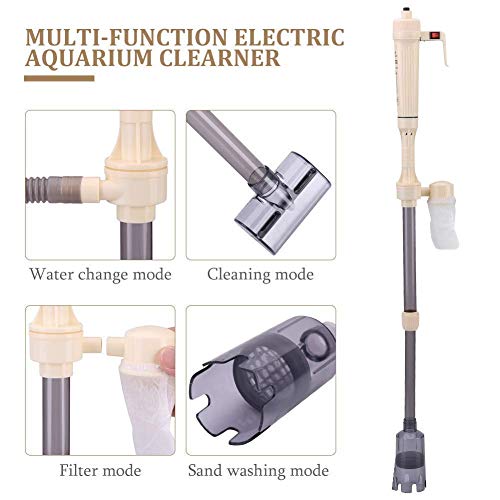 Aquarium Gravel Cleaner, Battery Powered Fish Washer Siphon Water Change Cleaning Tool for Aquarium Fish