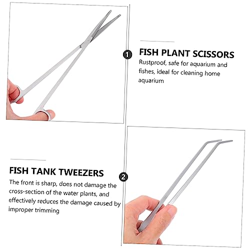 DECHOUS 1set Aquascaping Tools for Aquarium Maintenance Includes Tweezers Scissors and Spatula for Water Plants and Easy Tank Cleaning