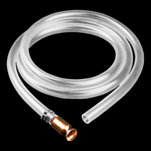 Shaker Siphon Hose for Fuel Transfer Pump 1/2'' Copper Valve Syphon Hose Gas Siphon Pump for Gasoline, Oil, Diesel, Water, Liquid Self Priming Shaker Siphon Hand Pump Tube (6 feet) - size: 6 Feet