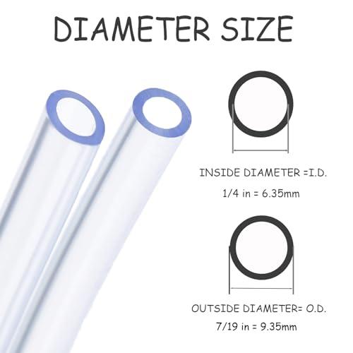 100 Feet PVC- 1/4" ID Clear Vinyl Tubing Food Grade Multipurpose Tube for Beer Line, Kegerator, Wine Making, Aquaponics, Air Hose - size: 1/4" ID, style: 100 Feet