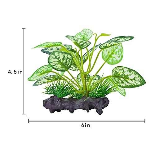 Reptile Artificial Plants, Terrarium Plants Decorations Supplies, Amphibian Habitat Hideout Tank Accessories, Rainforest Ground Plant