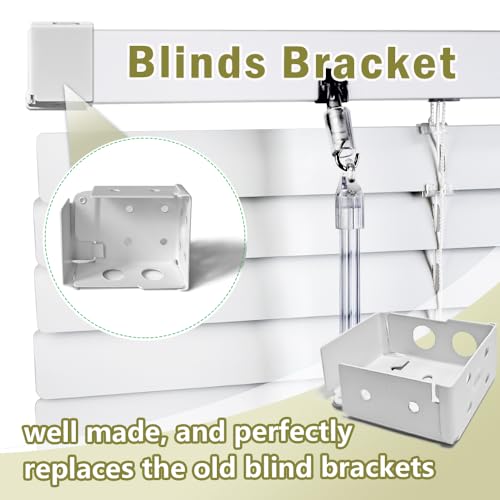 2PCS Mini Blind Brackets, Metal Window Blind Brackets, 2 inch White Window Blinds Headrail Holder Bracket for High Profile Blinds - size: 2-1/2x2-1/4inch