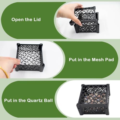 2 PCS Shrimp Dome Hide with Filter Balls, Fish Tank Porous Cave Shelter Hideout Ornament, Aquarium Filter Media, Detachable Plastic Shrimp Hideout for Breeding & Rest Tunnel (Black, White)