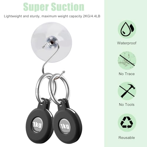 16 Pcs Suction Cup Plastic Pads, 50mm/1.96 Inch Clear PVC Sucker Pads, Strong Adhesive Holder With M5 Screw Nut for Windows, Bathrooms, Glass Walls, Car Sun Shades